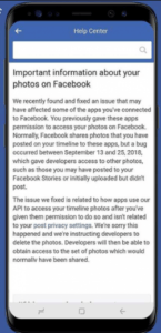Facebook notice to users: Important information about your photos