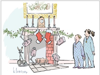 Cartoon: security cameras on chimney