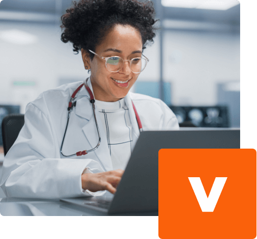 Virsec Industries Healthcare Doctor at laptop